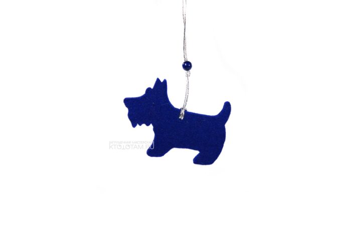 собака терьер из фетра елочная игрушка опт, символы 2018 года сувениры, производство сувениров с символом года, сувениры из фетра оптом, игрушки из фетра оптом