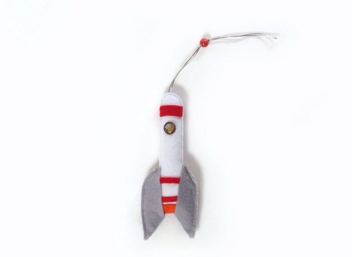 ракета, новогодний набор елочных игрушек в ретро стиле, елочные игрушки ручной работы