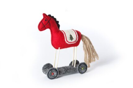 Лошадка из войлока ручной работы, игрушка символ года из войлока