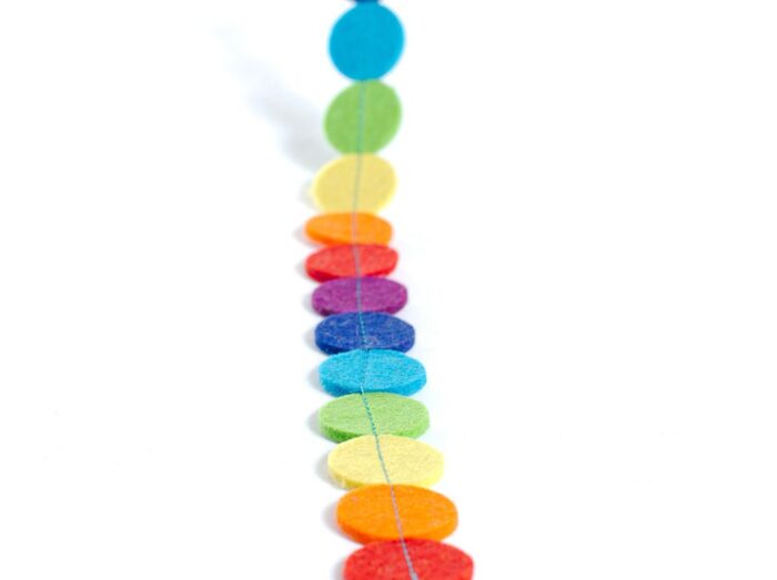 Гирлянда "шарики" из войлока , ручная работа, материал: 100% шерсть 3мм, на заказ любой формы, в любых цветах, любой длинны