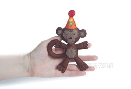 символ года обезьянка, новогодние сувениры 2016, обезьянка из фетра, новогодние игрушки ручной работы, новогодние подарки из войлока