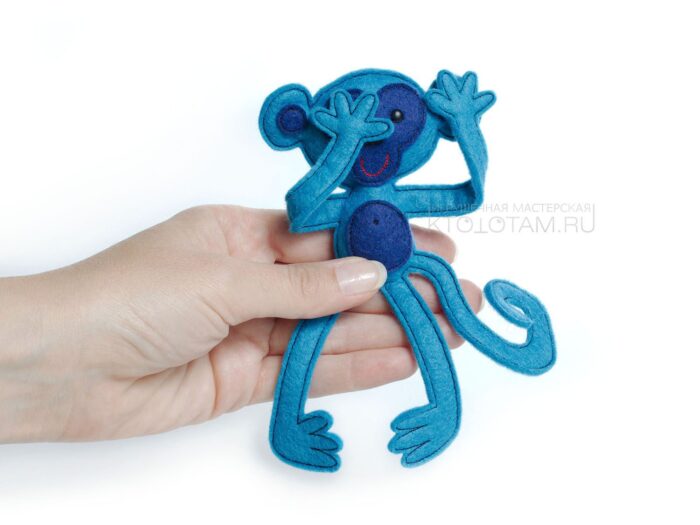 мягкая игрушка мартышка из фетра, фетровая обезьянка символ года, елочная игрушка из войлока, фетровая мартышка на заказ