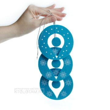 елочная игрушка из фетра с логотипом заказчика и рисунком "снежинки", игрушка из фетра по эскизу, сувениры из войлока