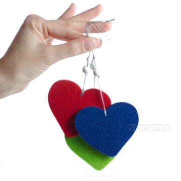 сердце, силуэтная игрушка из фетра, елочная игрушка из листового войлока под нанесение рисунка или логотипа