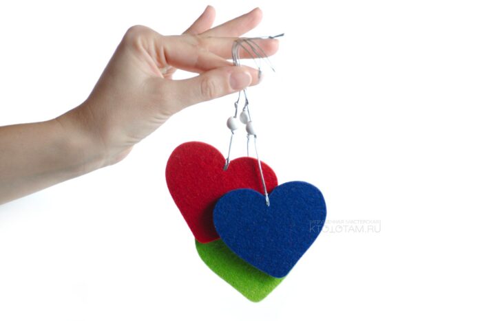сердце, силуэтная игрушка из фетра, елочная игрушка из листового войлока под нанесение рисунка или логотипа