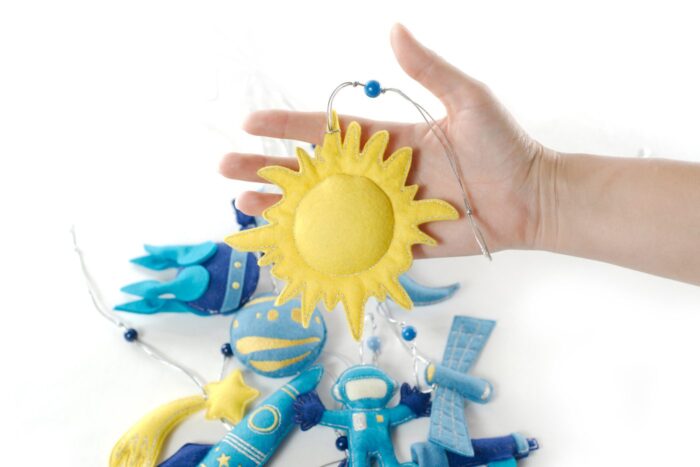 набор елочных игрушек "космические системы", космические сувениры, сувениры из фетра на тему космос, сувениры ручной работы