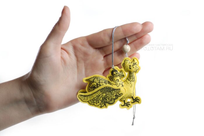 символ года петух елочная игрушка из фетра, авторский дизайн Феликс Данкевич, капсульная коллекция Славянские Сказки