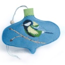 корпоративный подарочный набор, открытка из фетра и елочный шар "зимние птицы" с логотипом, фетровые сувениры на какза