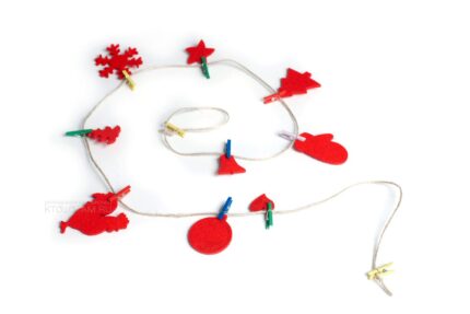 фетровые фигурки для создания гирлянды, подарочные новогодние игрушки из войлока, фетровые новогодние подарки игрушки, новогодние игрушки ручной работы в подарок