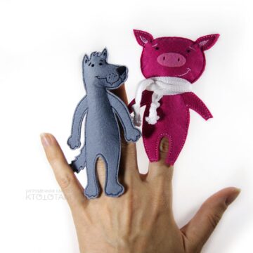 пальчиковая игрушка из фетра поросёнок,новогодний сувенир свинья, год свиньи символы сувениры, сувенир свинья символ года оптом