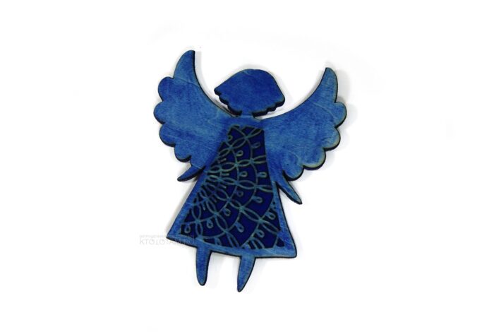 ангел, набор ёлочных игрушек из фетра и фанеры с гравировкой логотипа