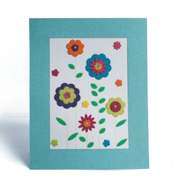 открытка с аппликациями цветы из фетра