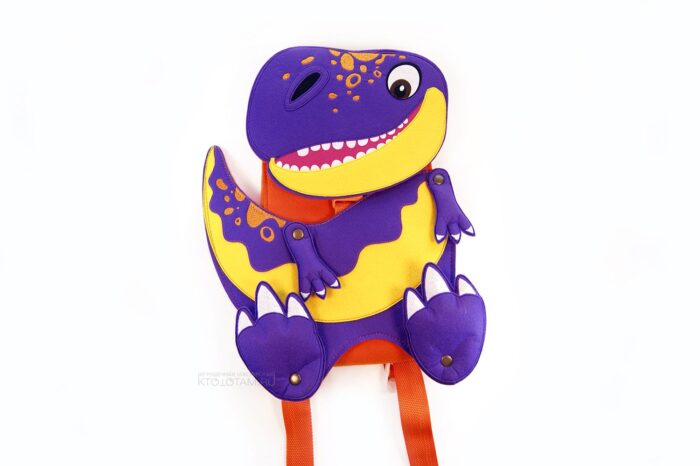 рюкзак в виде персонажа, маскот продукта динозавр, на заказ оптом разработка и производство