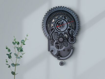 дизайнерские часы стимпанк с маятником из фетра на заказ