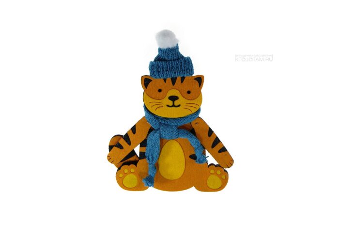 тигр елочная игрушка из фетра с логотипом на заказ корпоративные подарки