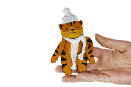 игрушка символ года тигр из фетра с логотипом на заказ