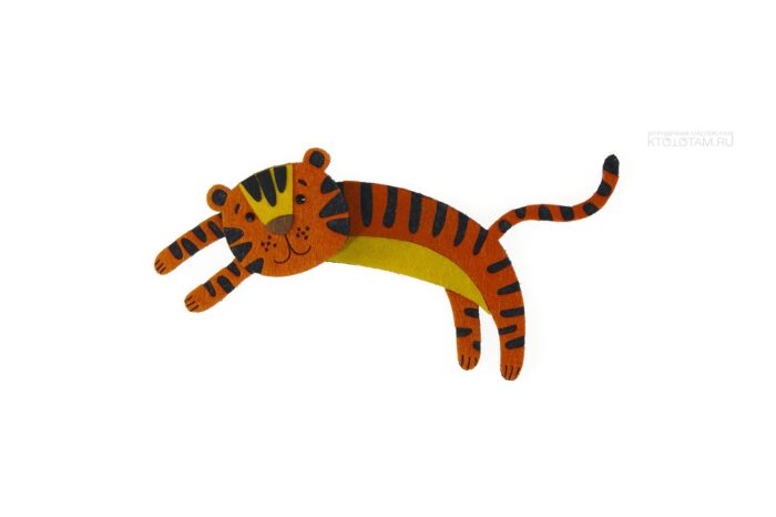 Елочная игрушка тигр новогодние подарки символы года с логотипом на заказ из фетра