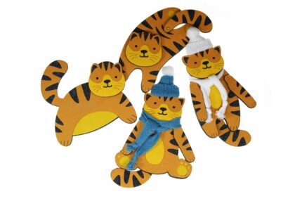 фетровый тигр игрушка на ёлку с логотипом на заказ фирменный подарок опт