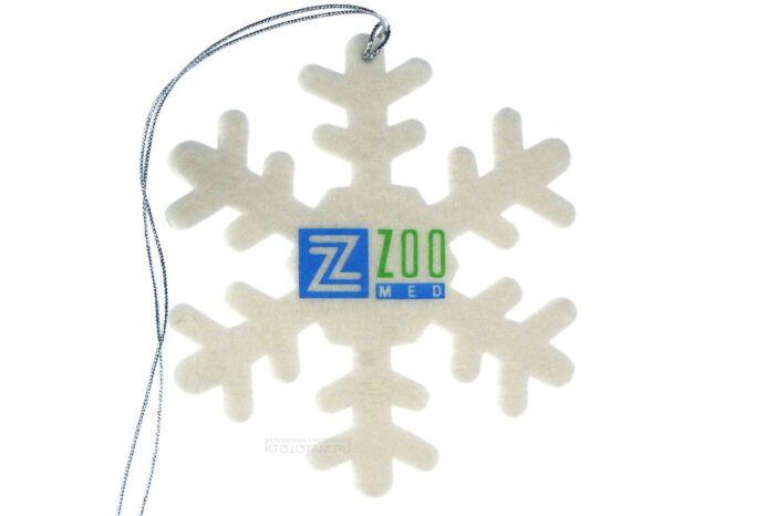 снежинка из натурального белого войлока с печатью логотипа корпоративный сувенир