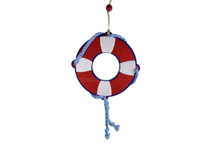 спасательный круг морские ёлочные игрушки из переработанного фетра на заказ