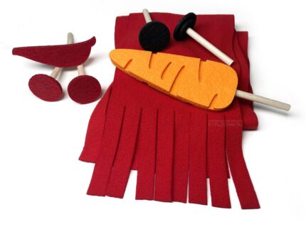 набор одежды для снеговика с логотипом на шарфе, рот, глаза, пуговицы, морковка из фетра