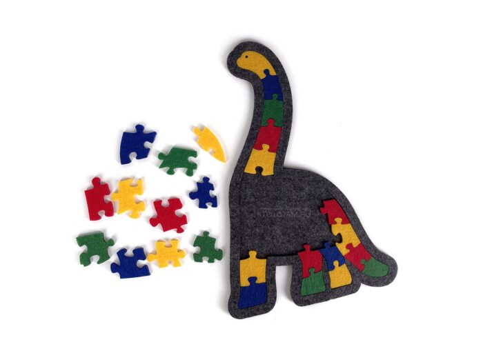 динозавр, пазл персонаж, развивающие игры для малышей из фетра, пазлы вкладыши