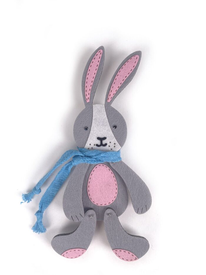 елочные игрушки из фетра зайцы в шарфе из фетра