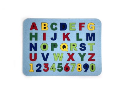 Английский алфавит, пазл вкладыш из фетра, голубой, азбука на планшете, буквы из фетра, обучающая игра, подарок для мальчика или девочки, развивающие игры для детей из фетра