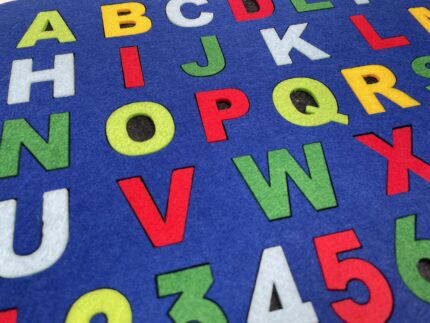 Английский алфавит, пазл вкладыш из фетра, синий, азбука на планшете, буквы из фетра, обучающая игра, подарок для мальчика или девочки, развивающие игры для детей из фетра