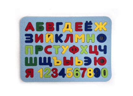 Азбука русский алфавит вкладыш из фетра голубая, азбука на планшете, буквы из фетра, обучающая игра, подарок для мальчика или девочки, развивающие игры для детей из фетра, пазлы вкладыши