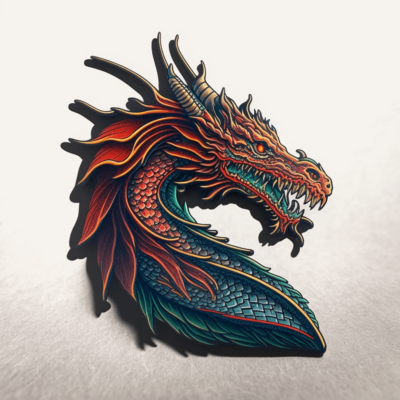 дракон значок,дракон брошь, идеи нестандартных корпоративных сувениров на тему символа 2024 года, необычные сувениры в виде персонажей на заказ, разработка иллюстрации для мерча