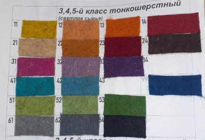 карта цветов российского войлока