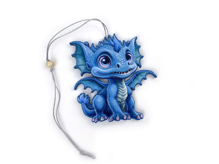 сувенир милый голубой дракон ёлочная игрушка из фетра, корпоративные подарки на заказ с логотипом