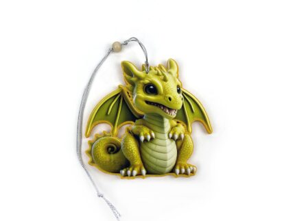желтый крылатый дракон, елочная игрушка из фетра, необычные корпоративные подарки на заказ с логотипом