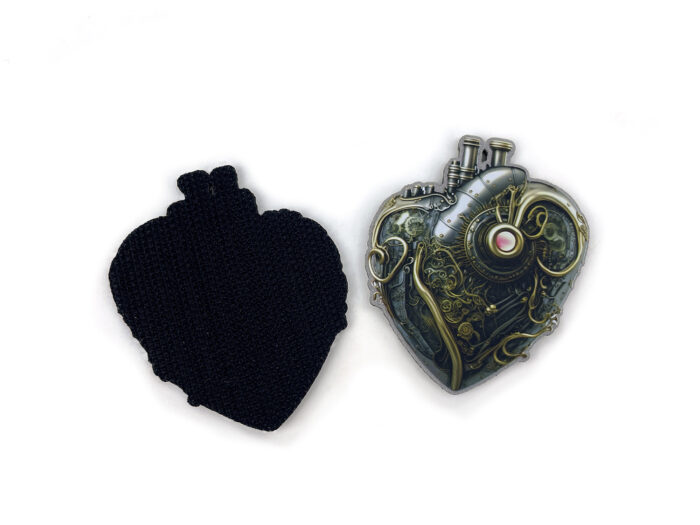 Стимпанк-сердце, велкро-патчи из фетра, оригинальная нашивка по индивидуальному дизайну