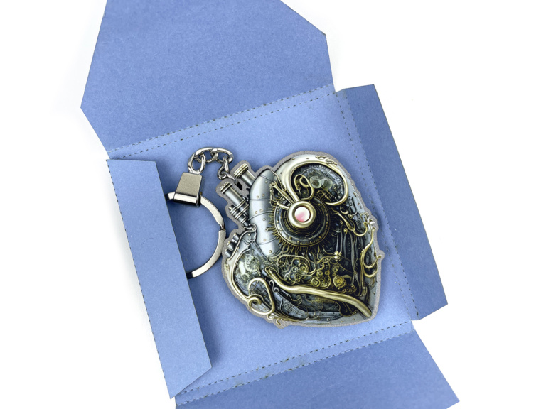 Стимпанк-сердце, велкро-патчи из фетра, оригинальный брелок в индивидуальной упаковке