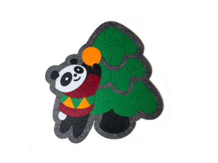 Панда пазл из фетра с корпоративным персонажем, изготовление фетровых игрушек по макету на заказ