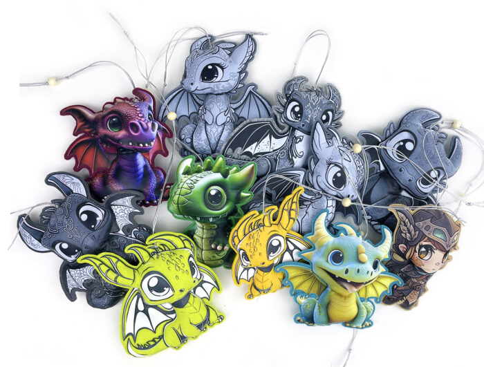 Милые драконы из фетра, елочные игрушки на заказ по индивидуальному дизайну