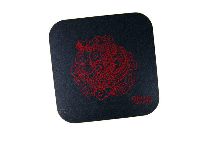 Чайный набор с китайским драконом (салфетка и костеры), новогодние эко подарки корпоративным клиентам