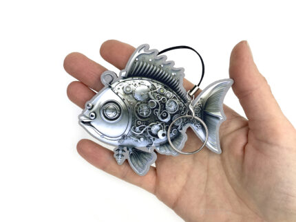 Елочная игрушка "Стимпанк рыба", оригинальные эко подарки купить оптом