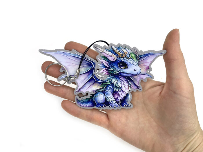 Синий дракон, подвеска-брелок из фетра, авторские елочные игрушки