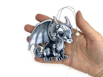 Елочное украшение дракон в стиле "Стимпанк", эко сувенирная продукция с логотипом на заказ