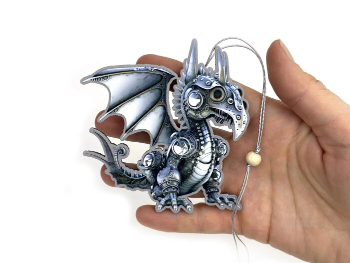 Новогодняя игрушка Стимпанк-дракон, промо сувениры ручной работы оптом