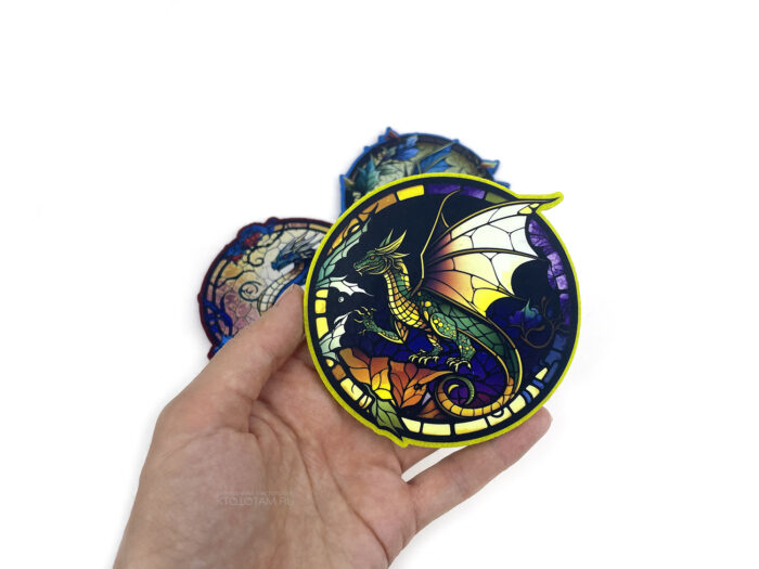 Набор подставок для чашек с принтом "Драконы", эко сувениры с фирменной символикой, промо продукция с логотипом на заказ