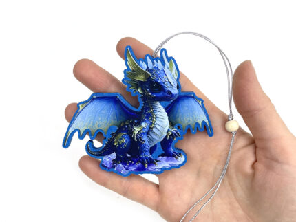Крылатый дракон с рожками, ёлочный шар из фетра, елочные игрушки из фетра купить