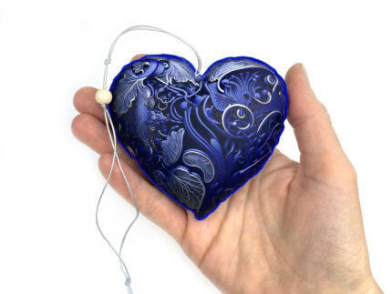 Набор "Синее сердце" брелок, брошь, подвесная игрушка из фетра, идеи новогодних корпоративных подарков из эко материалов