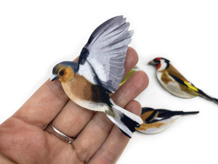 Птица из фетра в акварельной технике с магнитной застежкой, промо сувениры ручной работы оптом