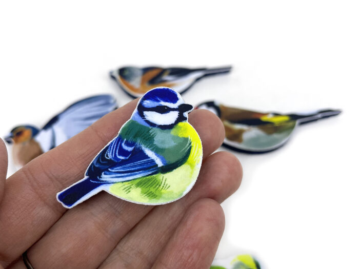 Значок в форме птицы из фетра, промо сувениры оптом ручной работы