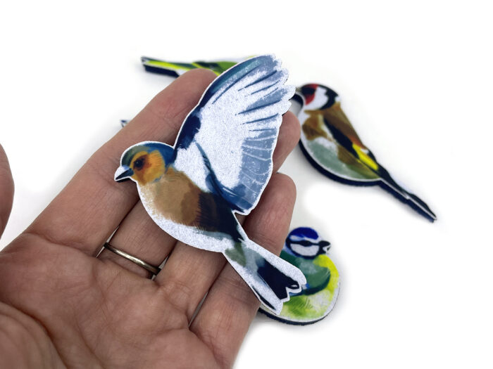 Набор птичек, значки из фетра ручной работы, сувенирная фирменная эко продукция