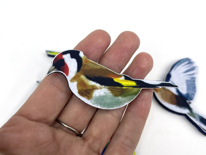 Набор птичек, значки из фетра ручной работы, сувенирная фирменная эко продукция по индивидуальному дизайну